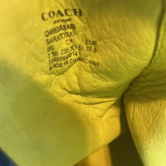 Coach Saratoga Open Toe Bootie Womens 7.5 B Beige Leather STYLE Q4463 A6469 - Picture 9 of 9